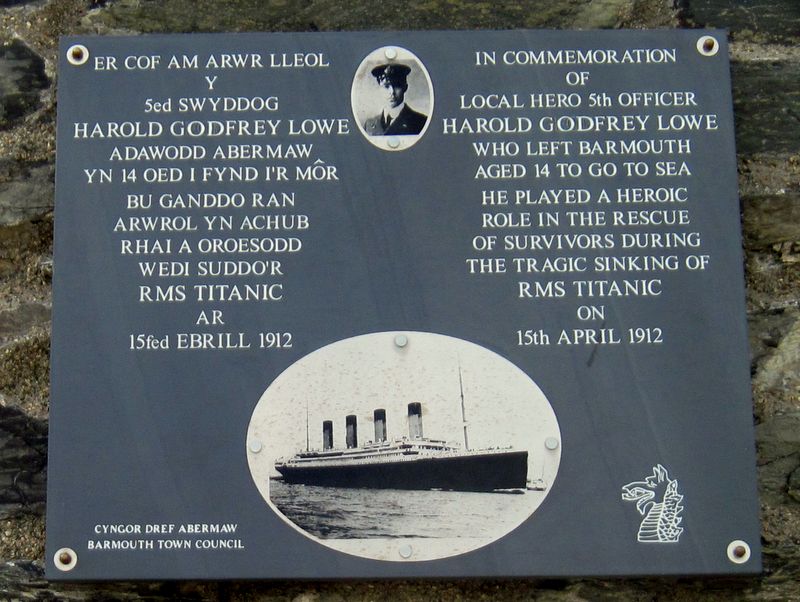 Plaque at Barmouth Harbour (photo Richard Tyler)
